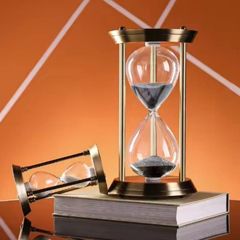 1-15 Minutes Nordic Metal Hourglass Timer Sand Clock Ornaments Home Furnishings Living Room Office Retro Decorate Crafts Gifts