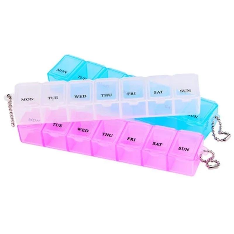Random Color Style 7 Days Pill Medicine Box Weekly Tablet Holder Storage Container Case Pill Box Splitter Pill Case Organizer