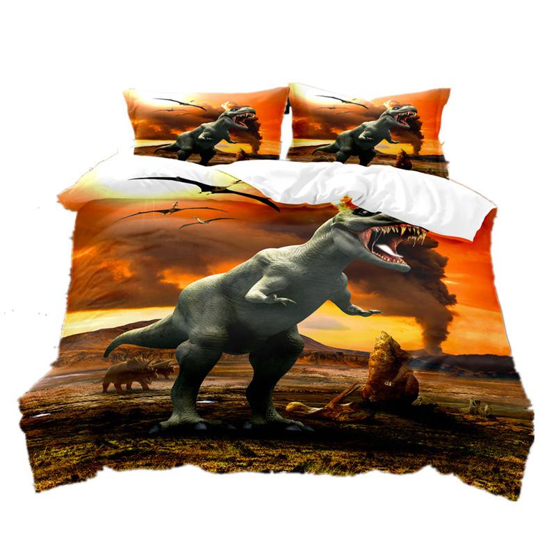 Quilt Cover Dinosaur Series 3D Digital Printing Three-Piece Set