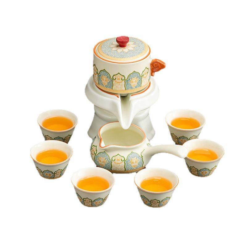 High-End 2025 Automatisches Kung Fu Tee-Set: Ru-Brennofen Teekanne & Teetassen - Luxuriöser Keramik Fauler Teebereiter