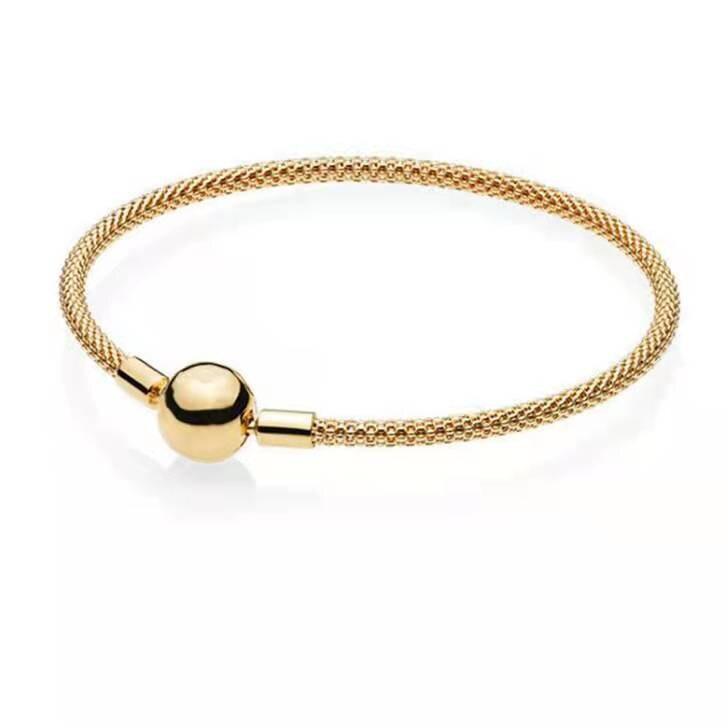 New 925 Sterling Silver Moment Silk Mesh Braided Bracelet Charm Bracelet Fit Original Charm Beads DIY Making Women's Jewelry