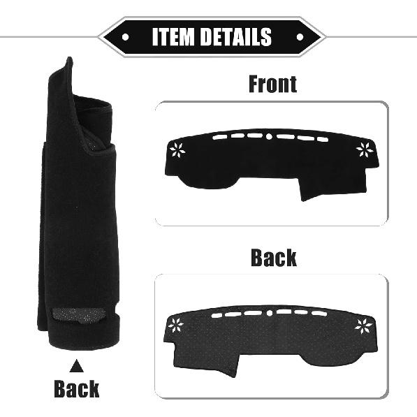 Dashboard Cover Compatible for Toyota 4runner 2015-2019, Non-Slip Polyester Black Dash Cover Mat Dash Board Protector Cover