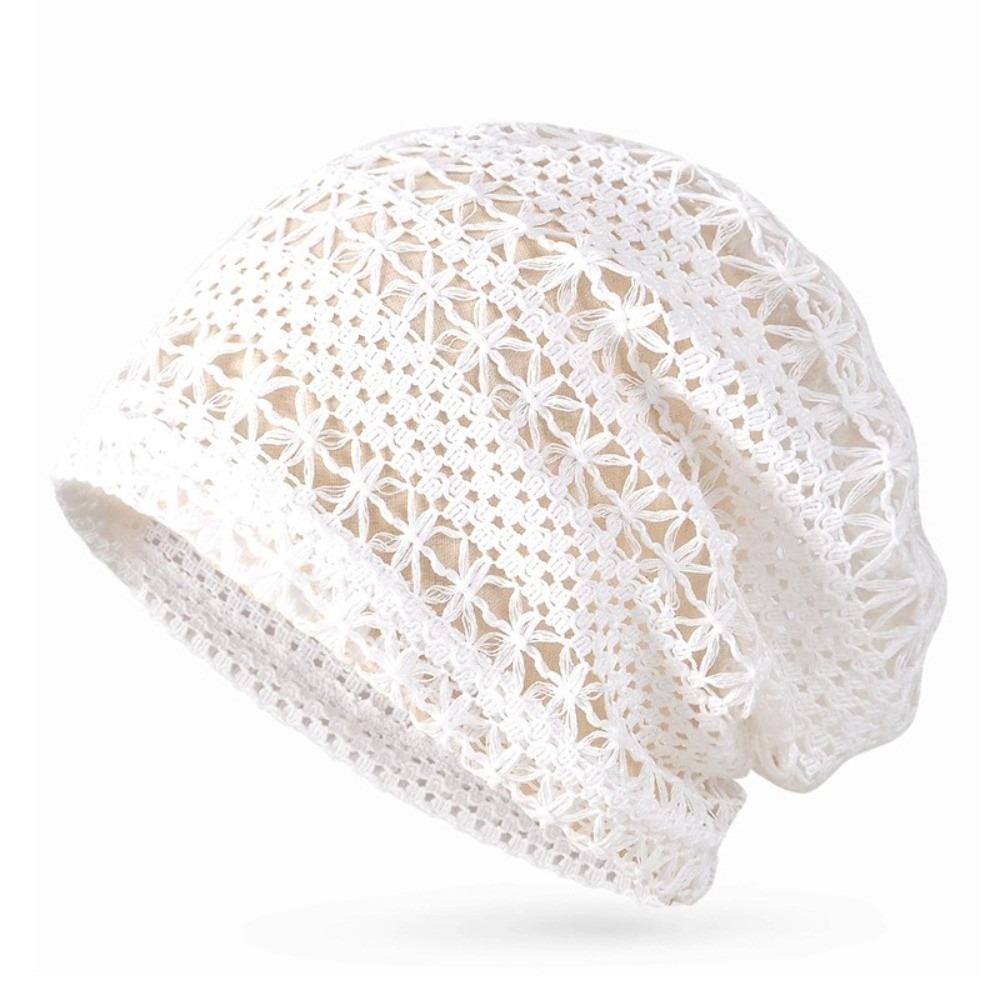 

Soft Breathable Hollowed Hat Elastic Fit Crochet Hat Fashion Openwork Knit Hat Outdoor белый