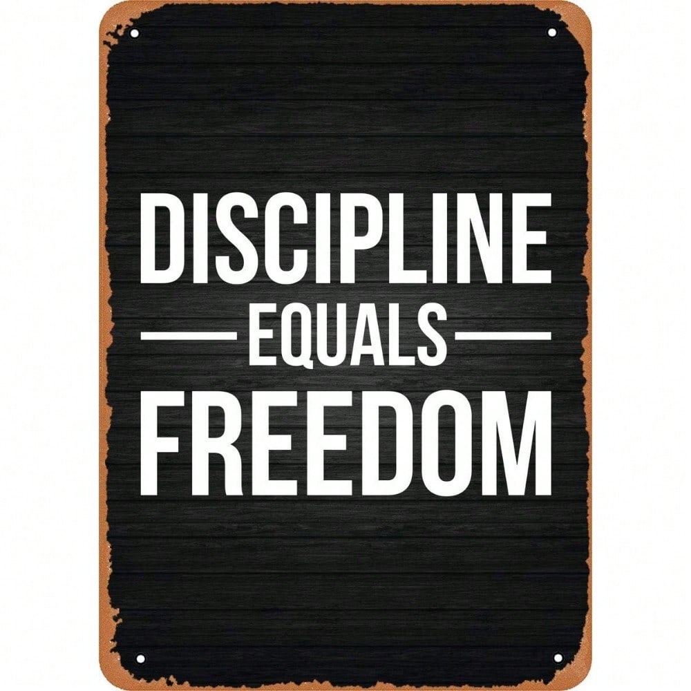 

Vintage Goal-Centric Metal Sign, Discipline Equals Freedom Retro Design, Office & Gym Decor Statement Accent 20x30cm（7.8x11.8inch）