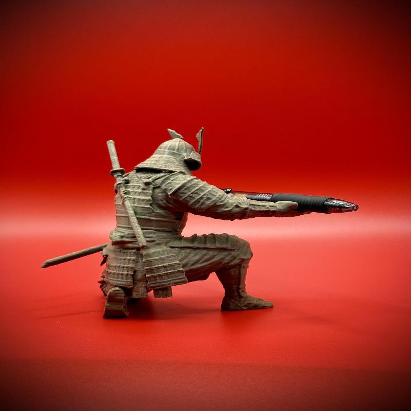 Porta-canetas Samurai Estilo Guerreiro Japonês Rack de Lápis Impresso em 3D Organizador de Papelaria de Mesa para Sala de Estudo Escritório