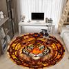 1PCTiger Stained_Glass Office Round Area Rug,  Mat Suitable For Office, Under Office Chairs Bedroom Living Room Home Decor, Room Deco