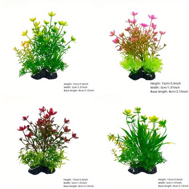 1PCS Aquarium Decor Set - Vibrant Green Plastic Plant Ornaments - Fish Tanks, Durable Pvc Material 15cm/5.9inch