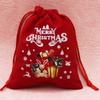 (5 Pieces/bag) 10*12cm Merry Christmas Velvet Gift Bag Xmas Tree Pendant Drawstring Packaging Bag Candy Packaging DIY