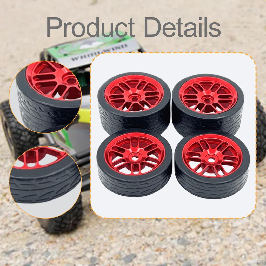4 Heavy Duty Aluminum RC Replacement Tires for Micro-B 1/24 244016