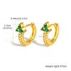 Xiaomi Vnox Luxury Colored Zircon Earrings For Women,Gold Plated Crystal Three Leaf Flower Hoop Earrings,Fashion Piercing Jewelry Gifts