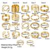 22-Piece Retro Love Hollow Ring Set: Creative Multi-Joint Design