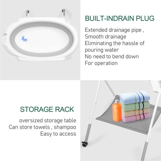 2 in 1 Hunde-Badewanne Hundewaschstation Faltbare Haustier-Badewanne zum Baden und Pflegen Zusammenklappbare Tragbare Dusch-Badewanne für Kleine Hunde Katzen Haustier
