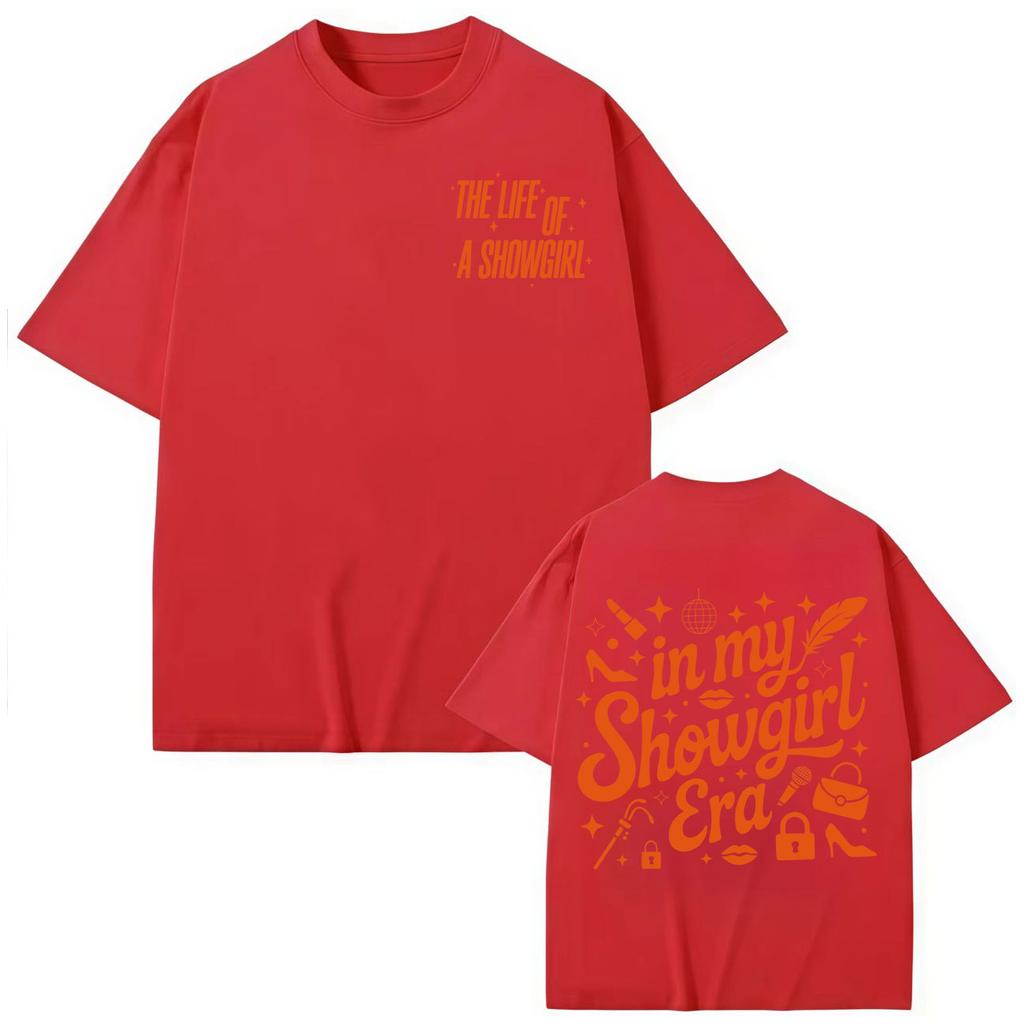 TS The Life of A Showgirl Print T-shirt Fashion Pop Music Short Sleeve T-shirts Men Women Clothing Harajuku Y2k Trend T Shirts