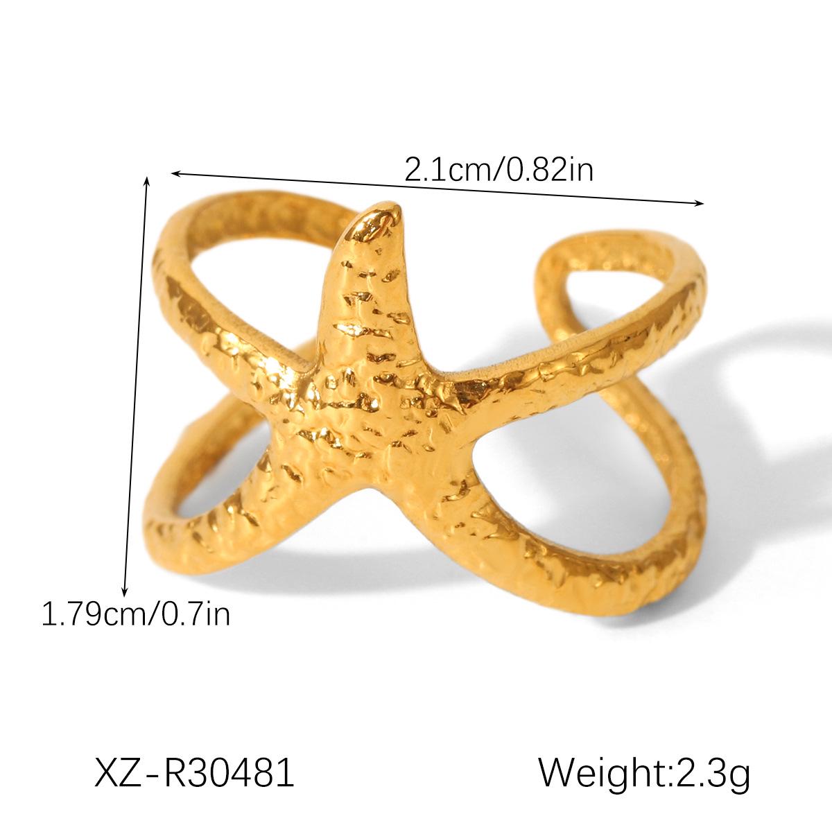 

Європейська та Американська Океанічна Колекція: Кільце Відкрите Раковина Морська Зірка Дельфін - Нержавіюча Сталь, Титанова Сталь, що не тьмяніє, Регульований Розмір