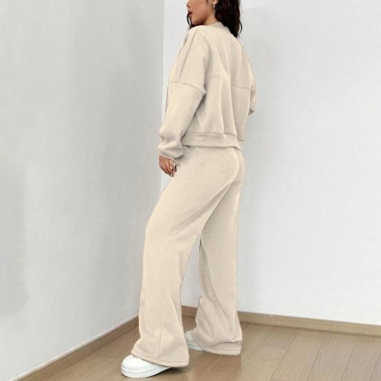 Women's 2 Piece Outfits Fall Casual Zip Up Tracksuit Long Sleeve Sweatshirt And Wide Leg Sweatpant Lounge Set