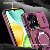 Magnetic Metal Ring Stand Armor Case For Honor X6d Play 80 Slide Push Window Lens Protection TPU Frame Hard Plastic Phone Cover