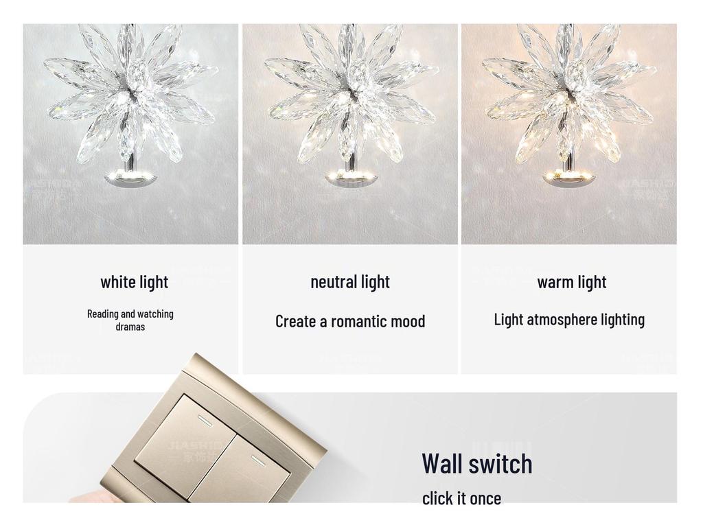 Modern Minimalist Crystal Pendant Lamp - Designer French Style for Bedroom or Restaurant