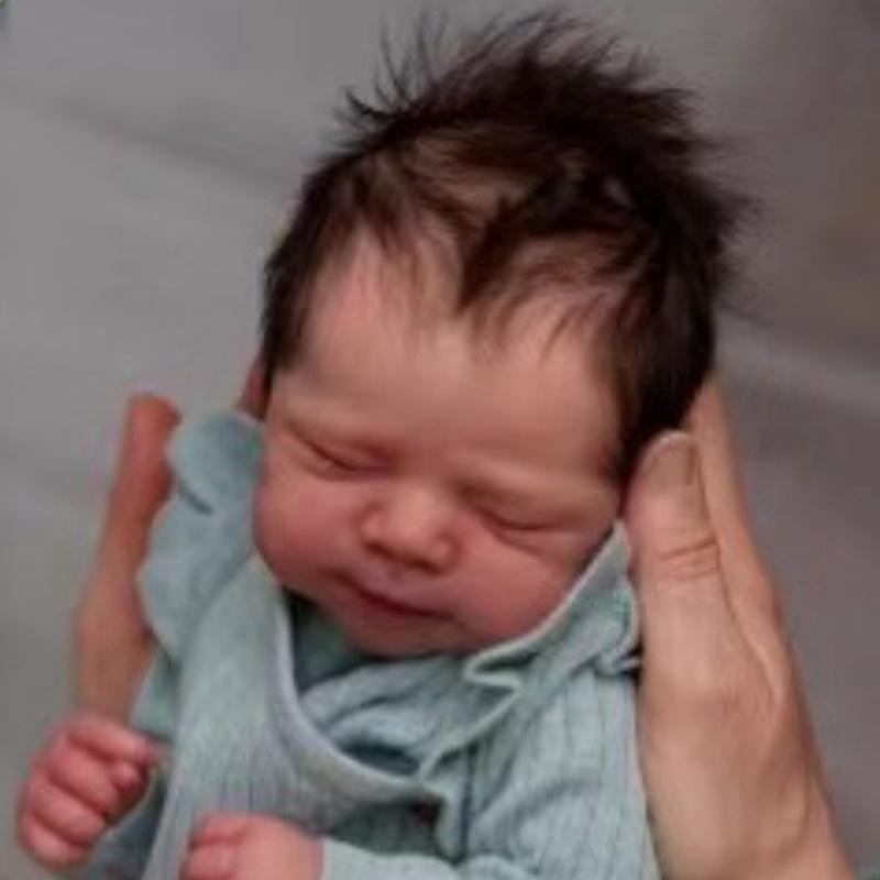 Naturtrogna 19 tum Pascale Reborn Newborn Baby Dolls Soft Touch Duk Body Rebirth Doll Realistisk sovande Handgjord implantat hårsimuleringsdocka för barn
