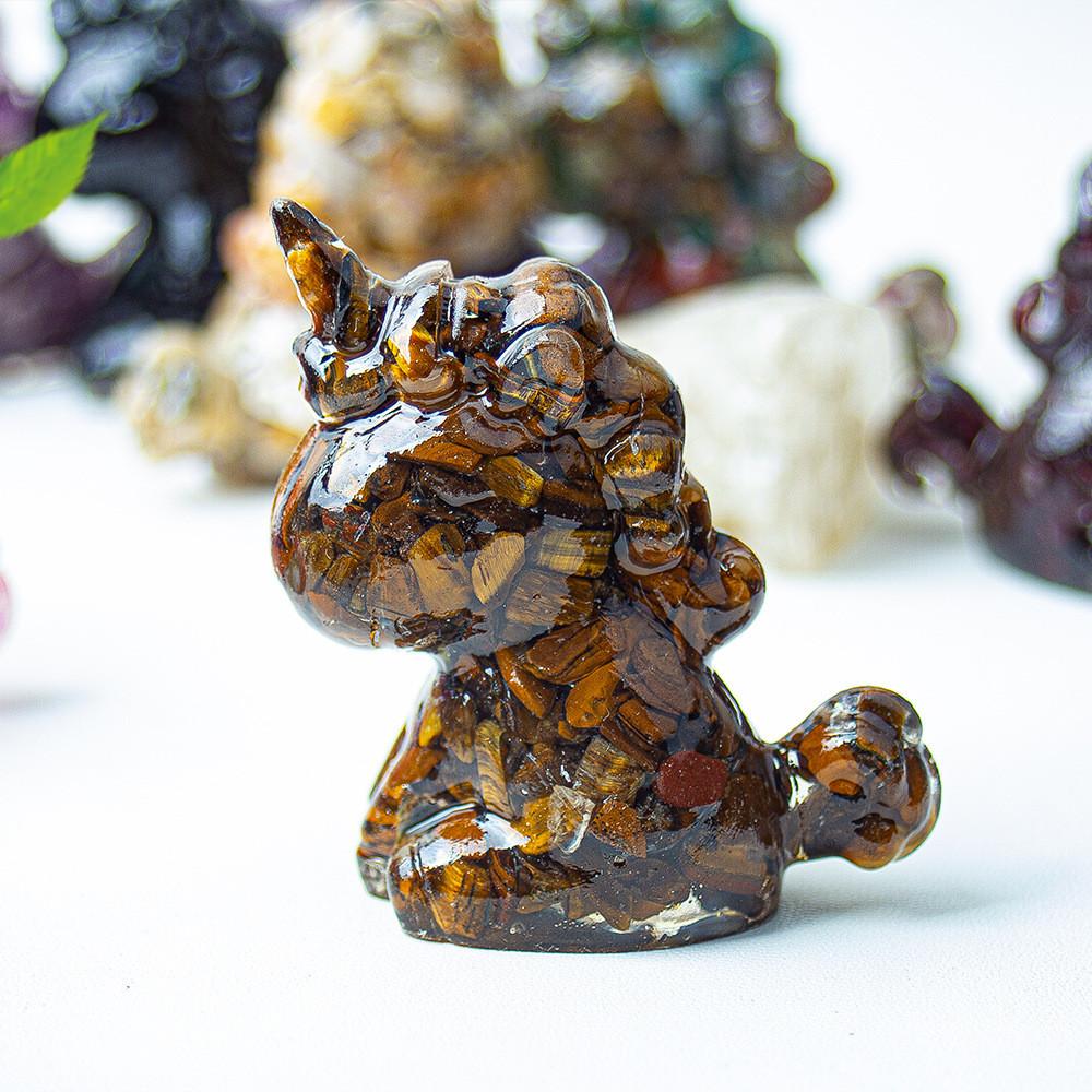 Unicorn Resin Figurine With Handcrafted Crystal Texture For Home Decor And Giftgiving