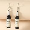 European Fashion Red Wine Bottle Earrings: Fun, Versatile Dangle Studs for Women