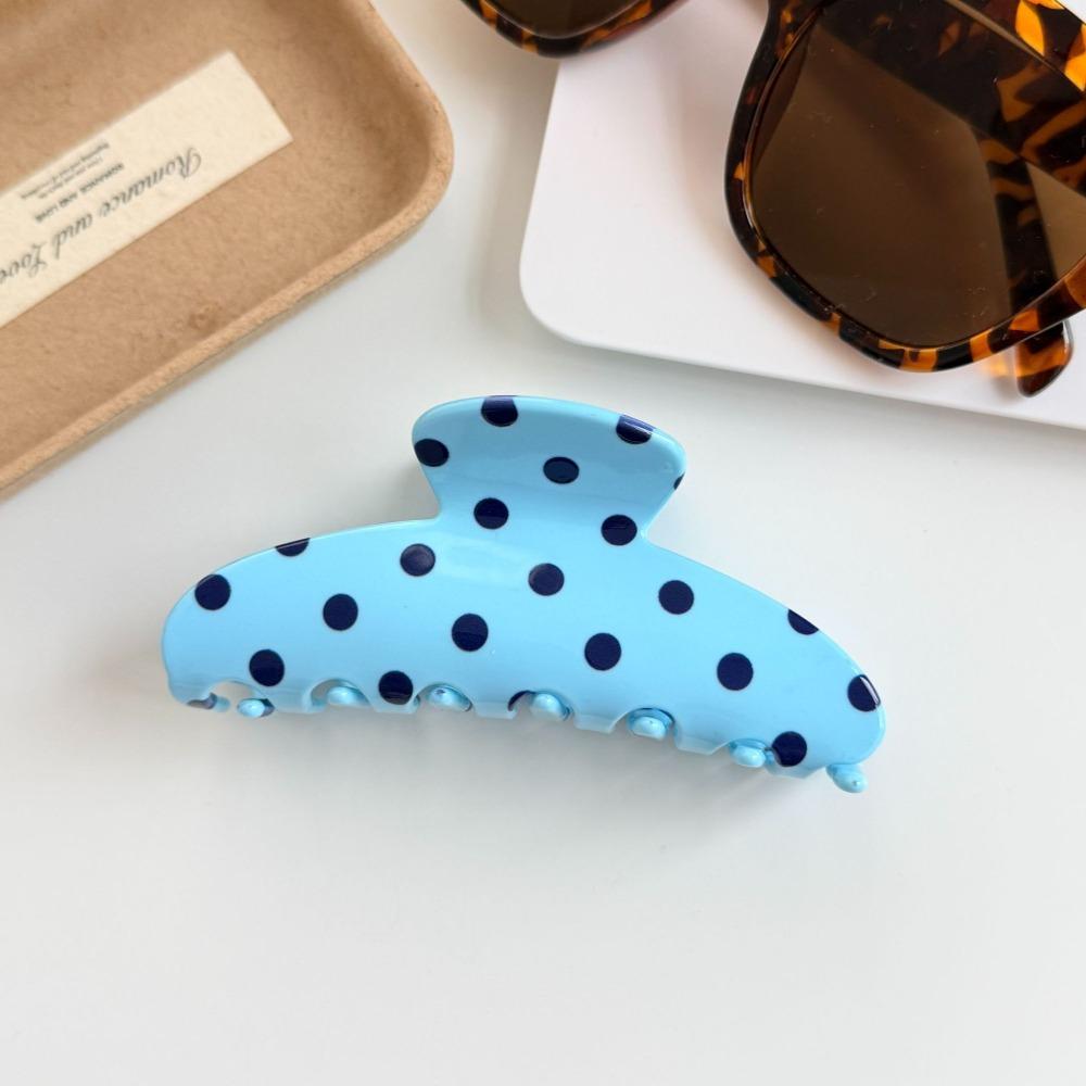 

Large Polka Dot Hair Clip Retro Grab Clip Personalized Acetate Shark Clip Hair Accessories синий