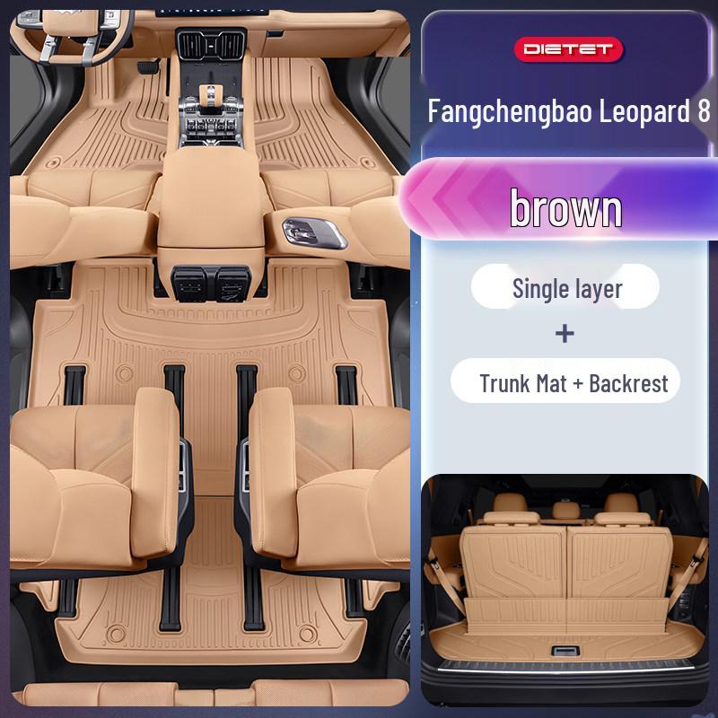 Equation 2025 TPE Leopard 8 Car Floor Mats - New Car Interior Modification Accessories