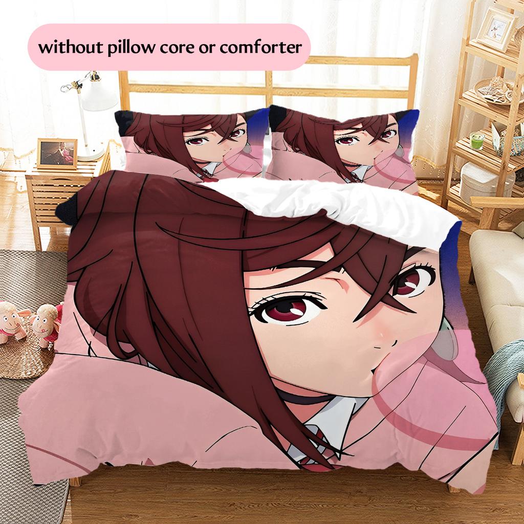 Momo  Pattern Bedding Quilt Set  Home Decoration  Gift (1 * duvet cover + 2 * pillowcase  without core)