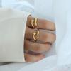 Marka French Double Hand Hug Open Ring - Titanium Steel Pinky/Index Finger Band A203
