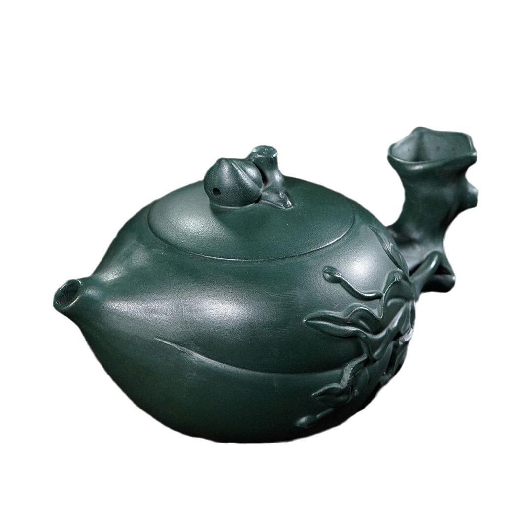 

460 мл креативные чайники из фиолетовой глины Исин, ручной работы, персиковый горшок на день рождения, сырой руды, темно-зеленый глиняный чайник, китайский чайный сервиз Цзыша для чая