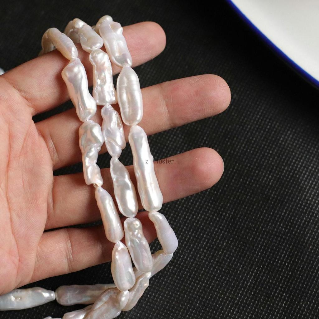Baroque Freshwater Pearl Beads, 8-10mm, Irregular Vertical Hole, Semi-Finished DIY Necklace Strand
