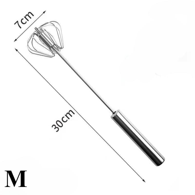 

Ручной пресс для взбивания яиц, вращающийся полуавтоматический миксер, миксер для кофе и молока, ручной кухонный инструмент для выпечки M серебряный