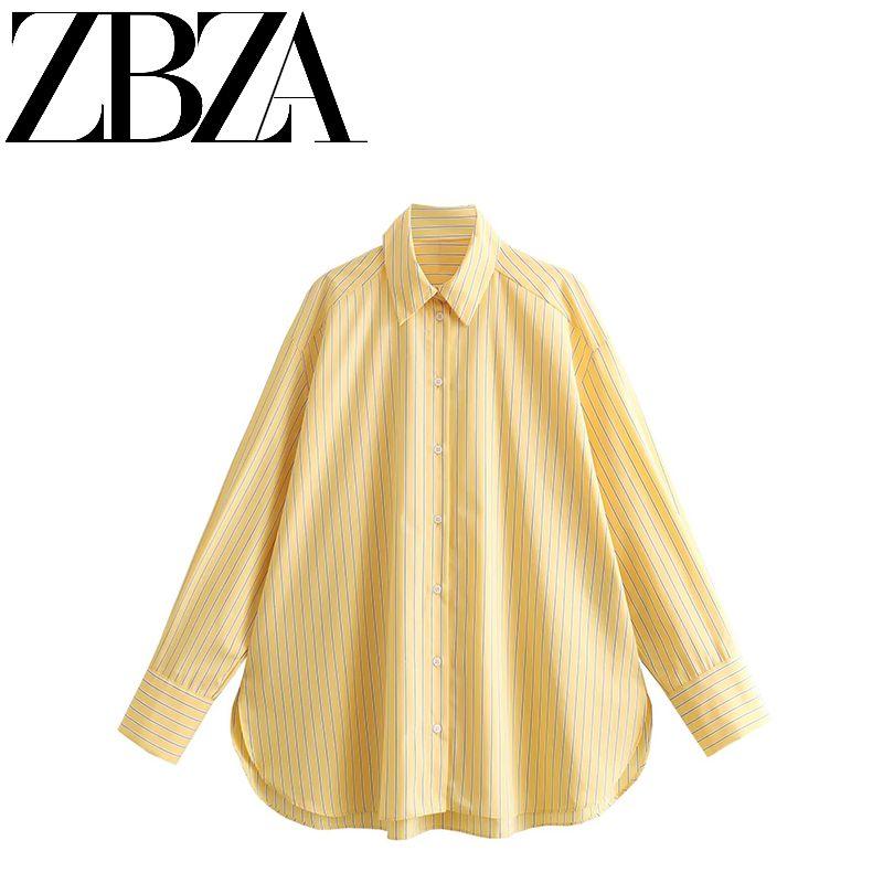 Zab Autumn New Women's Clothing Fashion Style French Style Design Fashion All-Match Casual Style Stripes Poplin Shirt