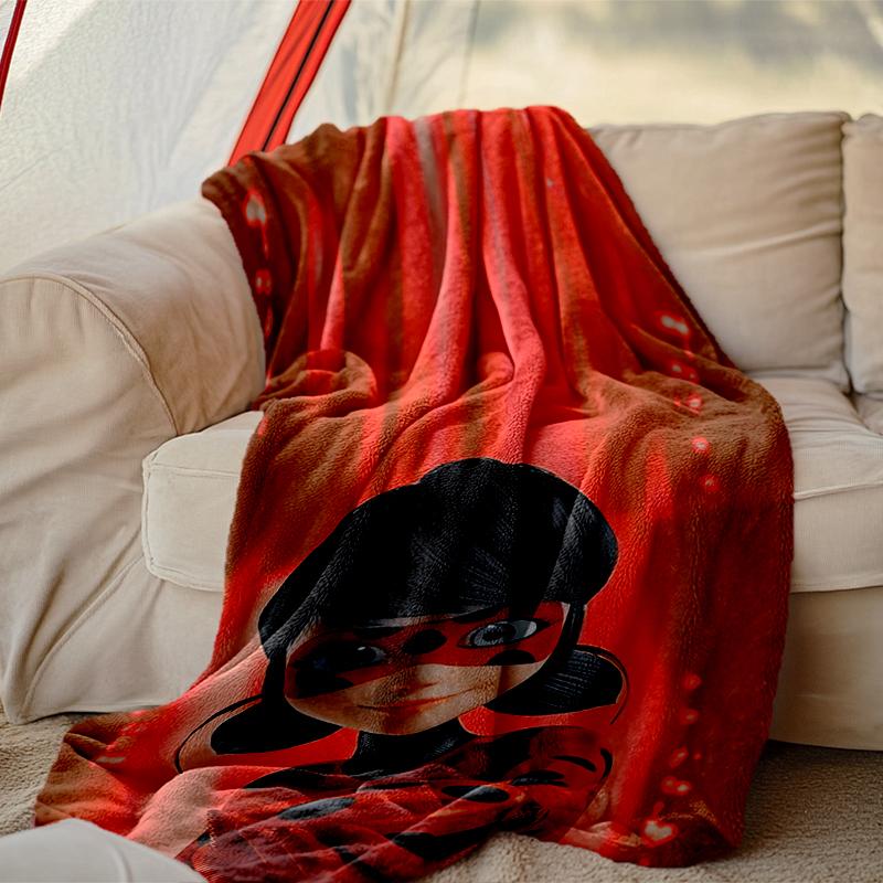 1pc Cozy Print Blanket, Ladybug Blanket Appropriate for Home Picnic and Travel Adventures