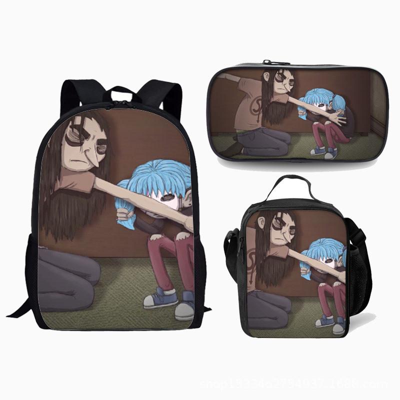 Sally Face Backpack Set With 17inch Large Capacity Student Computer Bag For Daily Use