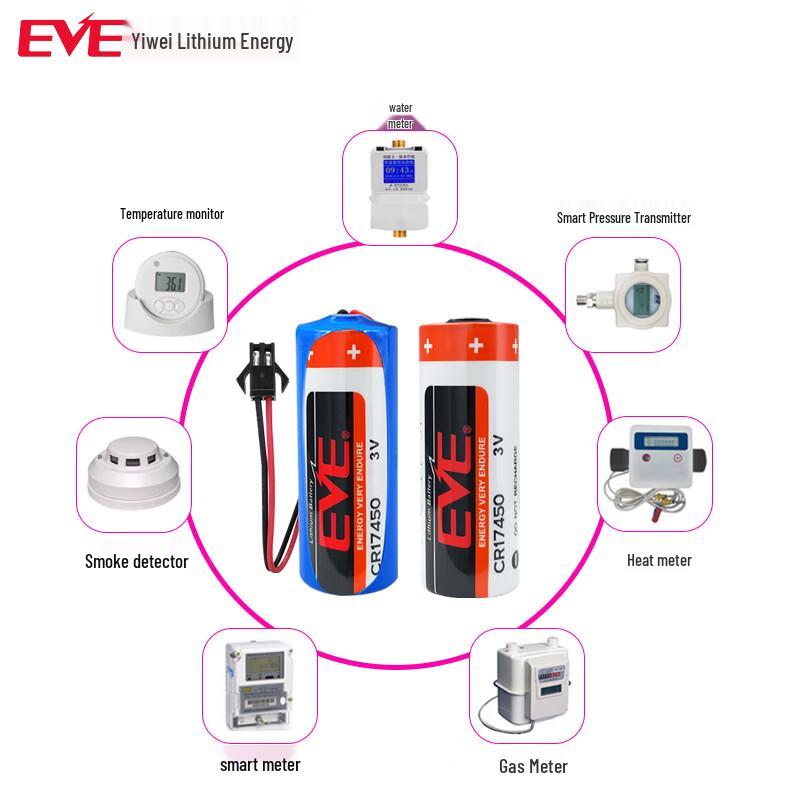 EVE CR17450 3.0V Primary Lithium Battery with XH2.54 Plug