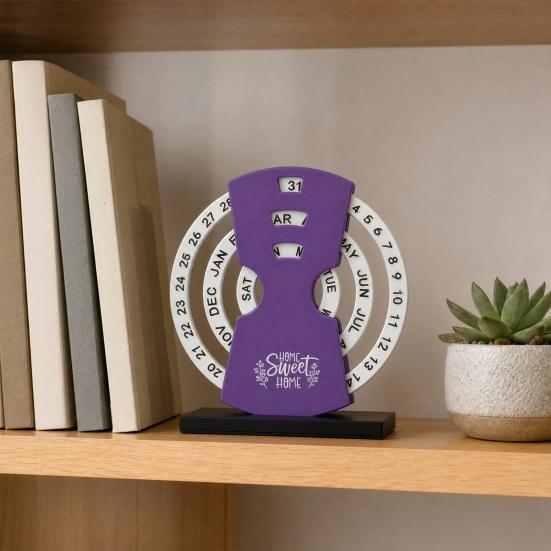 Creative Perpetual Calendar, 3 Layer Rotating Date Desk Decor, Vintage Monthly Calendar for Home Office