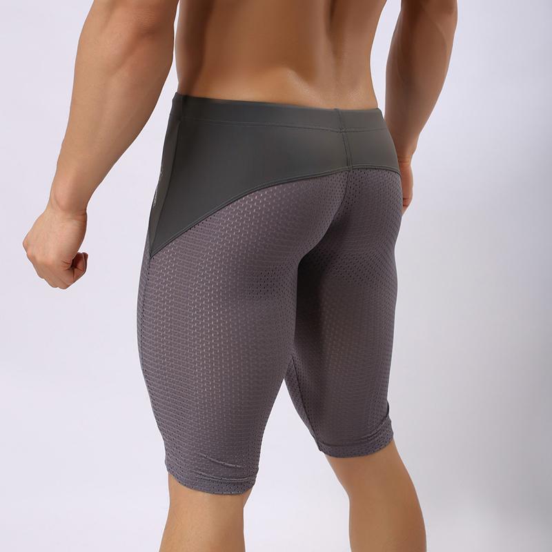 Summer Style Shorts Breathable Mesh Men Tight Beach Shorts Men Sport Knee Length Board Shorts Beach Wear