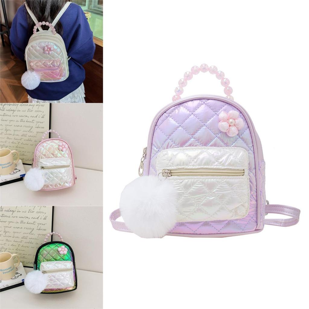 Childrens Princess Backpack With Plush Ball Decoration For School And Outings