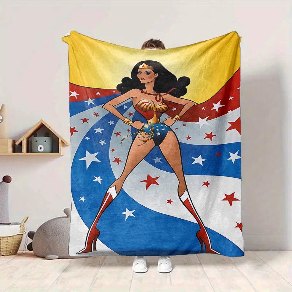 1ks Flanelová deka Wonder Woman Měkká, teplá a útulná na pohovku, postel, do kanceláře a na cesty Všestranný dárek pro každé roční období, Vánoční dárek