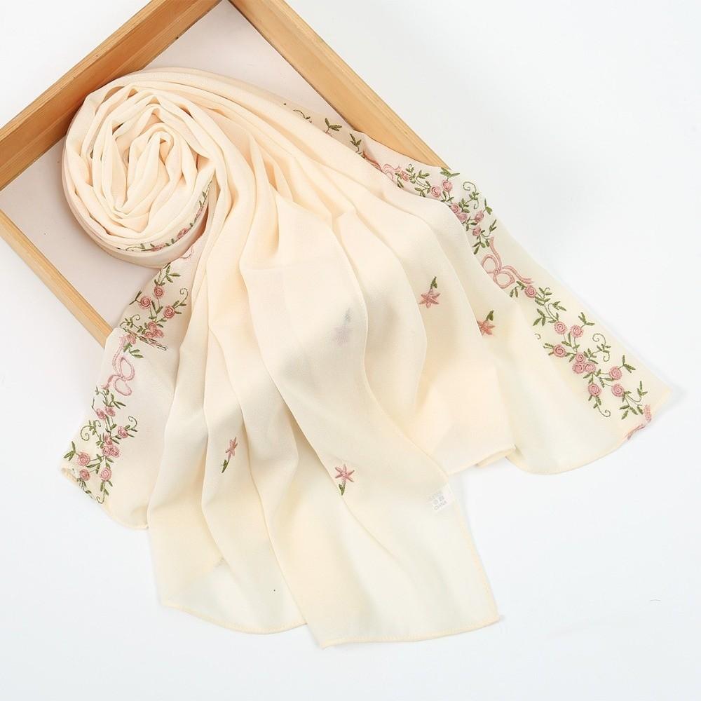 Long Hijab Scarf Cotton Thin Shawl Fashion Floral Headscarf  Vacation