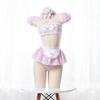 Sexy Pink Lingerie Cosplay Kawaii Japanese High Quality Apron Maid Sex Clothes Babydoll Dress Uniform Lace Miniskirt Outfit