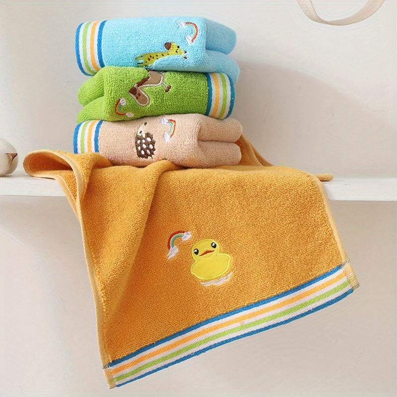 4pcs Cute Cartoon Animal Embroidered Small Towels, Soft Hand Towels Christmas Halloween Thanksgiving Valentine'S Day Easter Gift