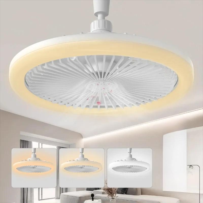 

Modern Small Ceiling Fan Light E27 LED Adjustable Smart Remote Control Fan Lamp for Bedroom Study Kitchen Home Decor Lighting 85-265V білий