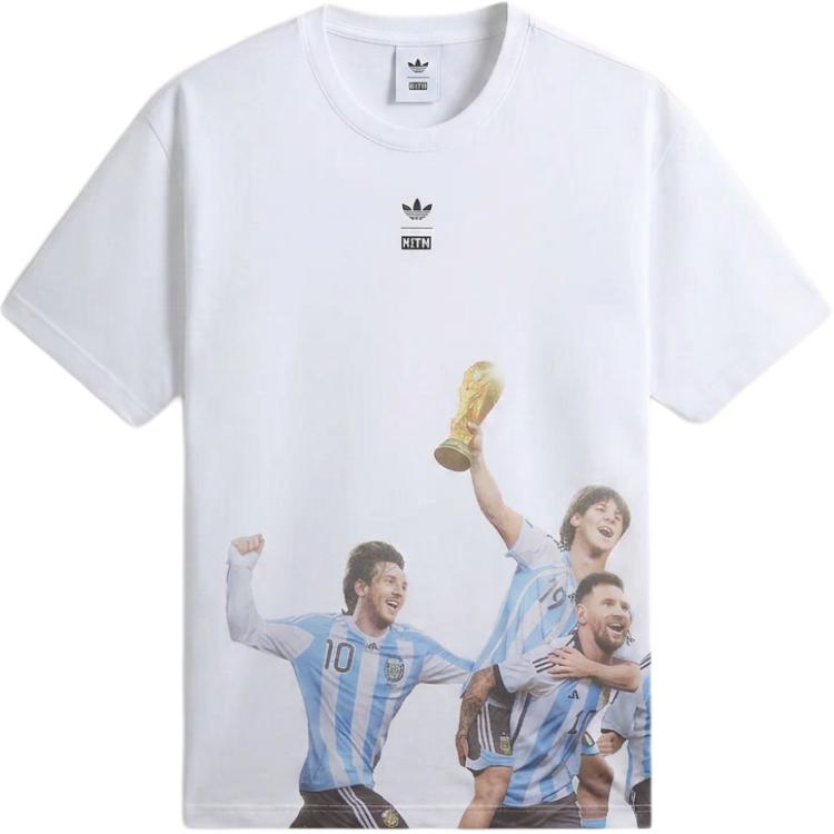 Kith x Messi для Adidas Футболка с графическим принтом World Cup Белая Мужские Топы ADKU4261 L