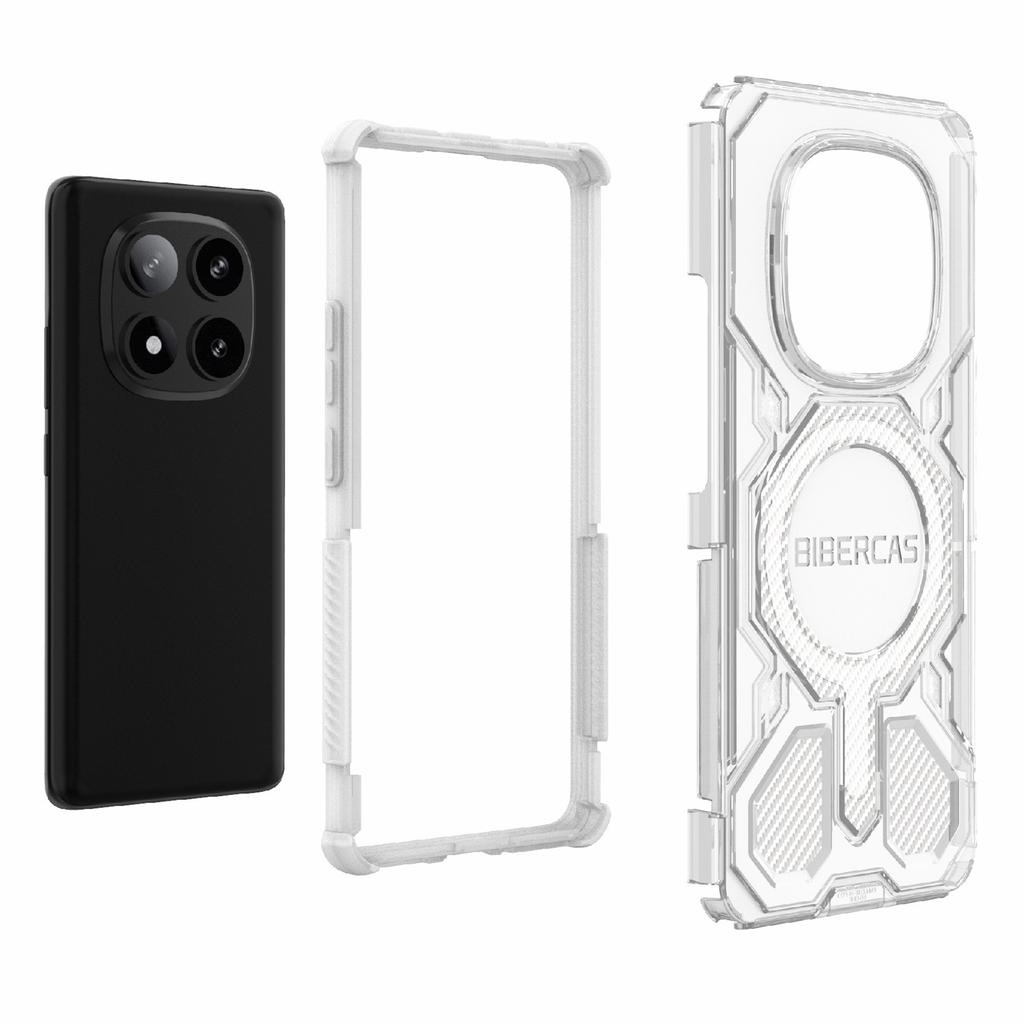 BIBERCAS J-16 Transparent Series For Xiaomi Redmi Note 14 Pro 5G Case Compatible with MagSafe TPU+PC Phone Cover