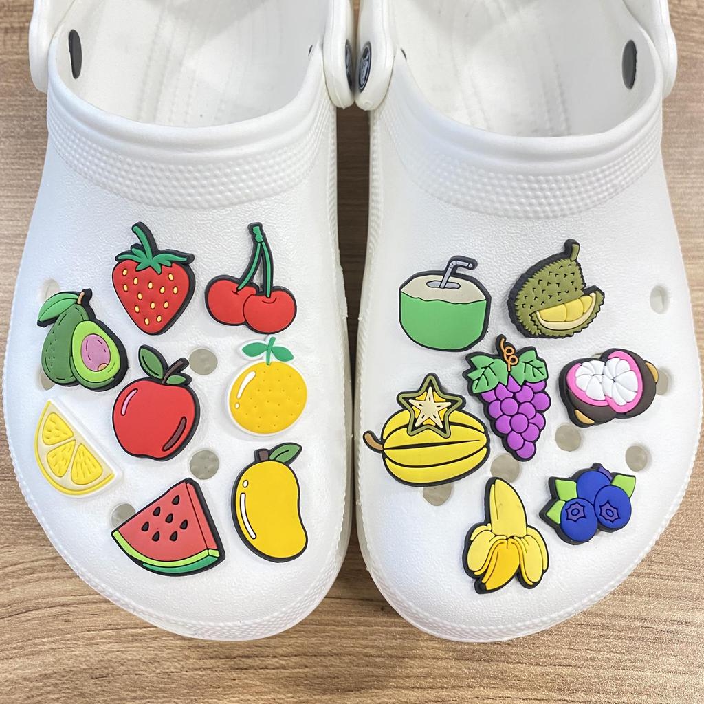 15-Piece Cute Fruit Shoe Charms Set for DIY Decorations