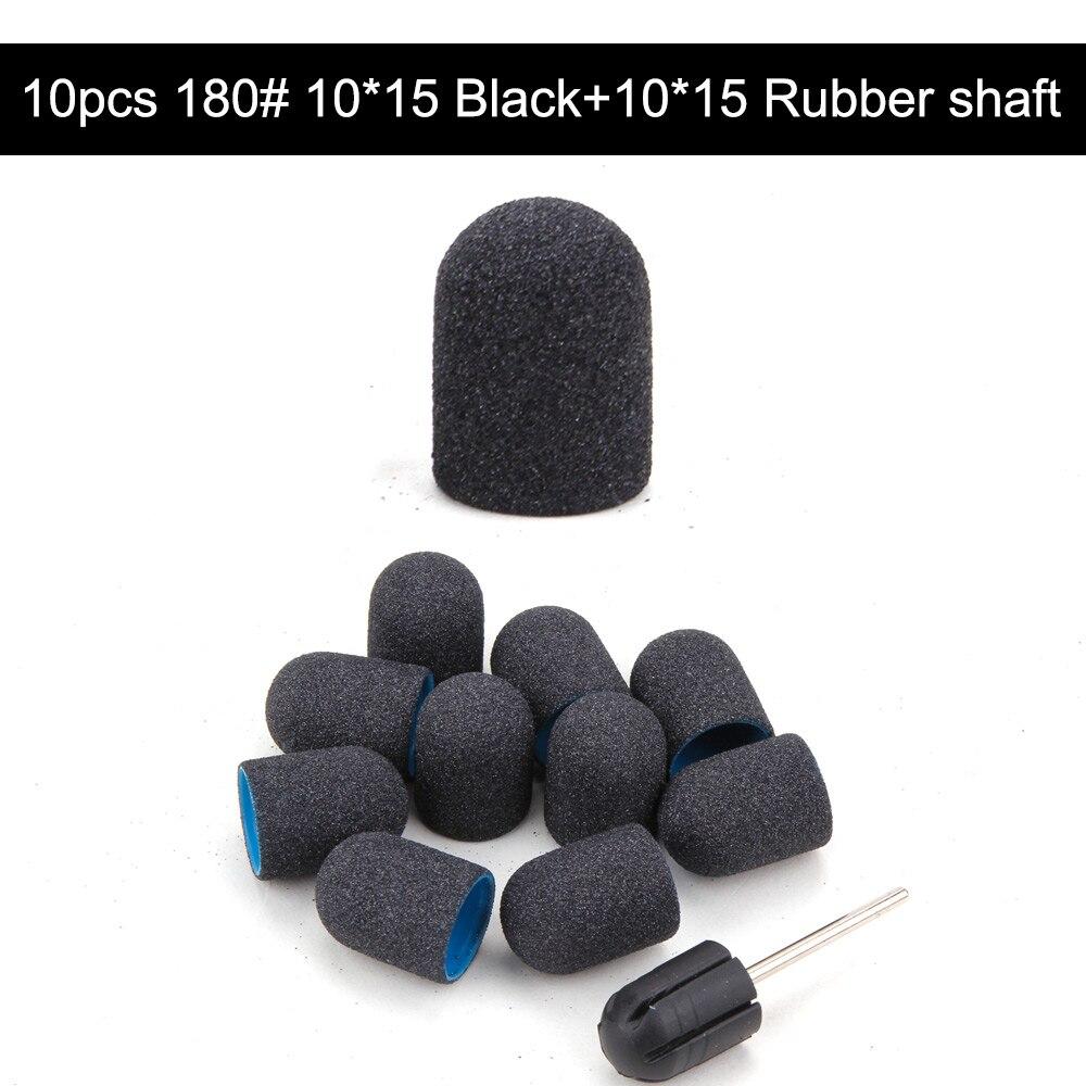 10Pcs 10*15/13*19 Purple Sanding Caps Nail Art Sanding Bands Block Caps Mandrel Gel Remover Foot Care Cuticle Drill Accessories