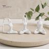Contemporary Interior Accents 3Pcs Abstract Yoga Figure Sculpture Set, Hollow Dancer with Glossy Gold Matte Silver Black Luxury Resin Crafts