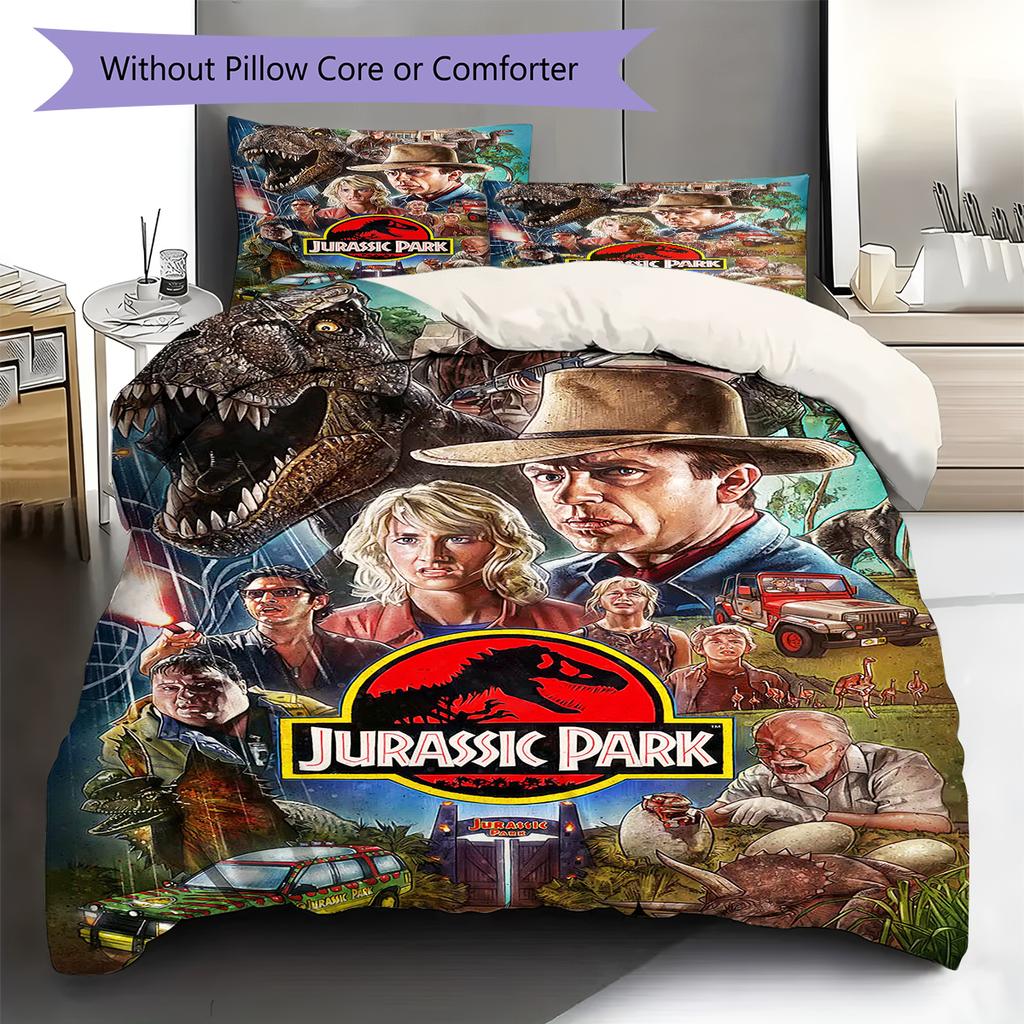 Jurassic Pattern Bedding Quilt Set Quilt Cover Pillowcase Home Decoration Gift (1 * duvet cover + 2 * pillowcase, without core)