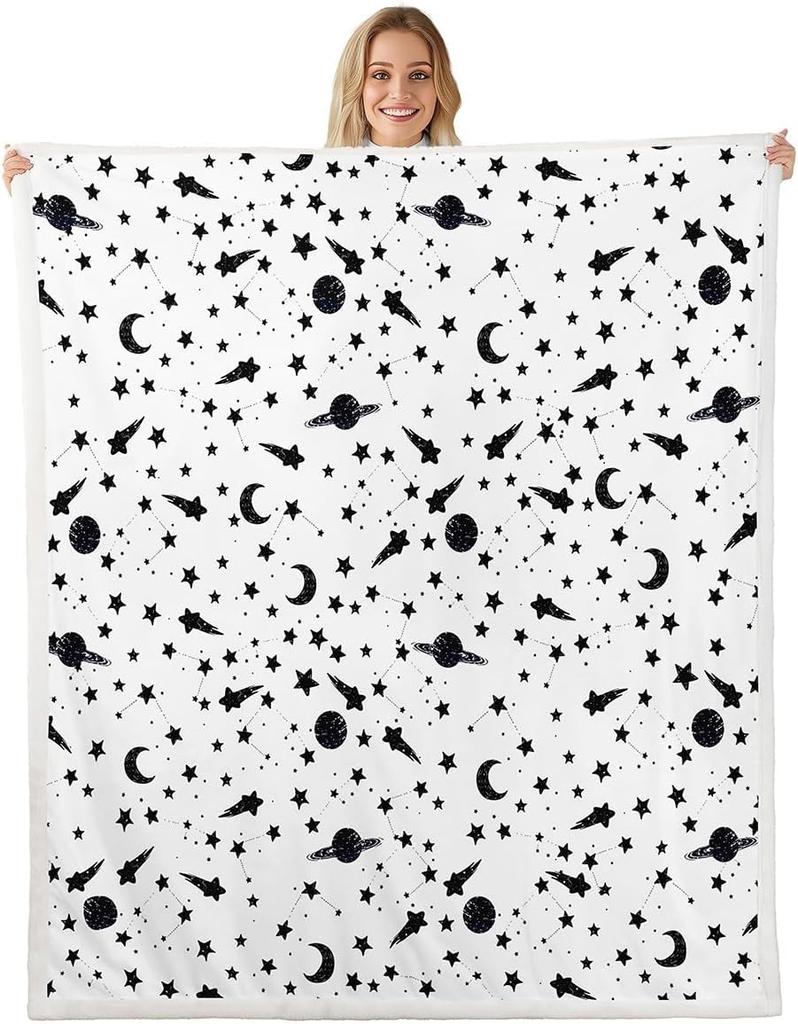 Airplane Pattern Blanket Soft Fleece Throw Kids Room Decor Aviation Theme Baby Gift Home Decoration